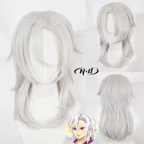 ND Tengen Uzui Cosplay Wig Hairpiece Demon Slayer Anime Cosplay Hair Wig for Comic Con Coser Costume