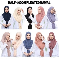 Bawal Crush Pleated Tiga Segi Bidang 45'