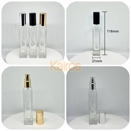BTL15 15ml thick glass spray bottle with metal cap, travel perfume box model, refillable perfume bot