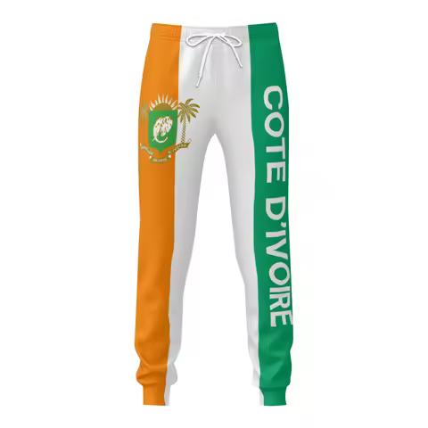 Mens Sweatpants Cote d'Ivoire Flag Pants with Pockets Joggers Soccer Football Multifunction Sports S