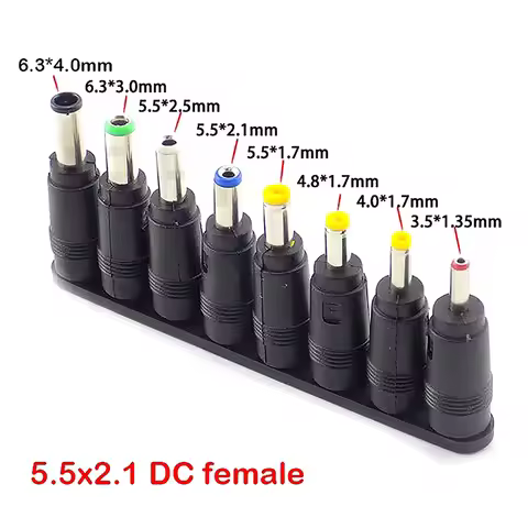 8pcs Universal Laptop DC Power Supply Adapter Connector Plug AC DC Jack Charger Connectors Power Ada