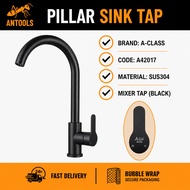 BLACK Kitchen Faucet SUS304 / BLACK Pillar TAP Sink Cold and Hot Water Mixer Tap Kitchen Faucet Stai