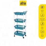 Atria 4-Layer Foldable Storage Rack with Wheels 50 x 31 x 107.5 Cm