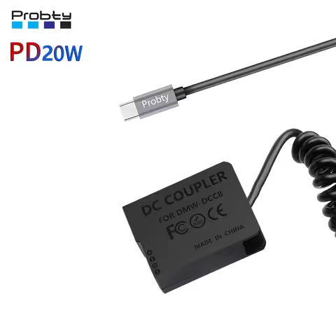 PD20W USB-C To DMW-DCC8 DMW-BLC12 Dummy Battery for Panasonic DMC-FZ300 DMC-FZ330 DMC-FZ2000 DMC-FZ2