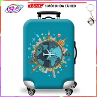 Trùm Vali Áo Vali 20 Inch - 24 Inch Chống Nước In Hình 3D Thun Giãn 4 Chiều Cao Cấp Shalla Fki22