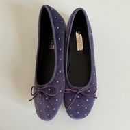 [พร้อมส่ง] WEAR.SOUL #S677-Studded Velvet Flats รองเท้าแฟลต รองเท้าส้นแบน