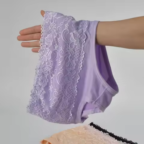 Women High Waist Panties Briefs Ladies Floral Crochet Underwear Woman Intimate Lingerie Underpants P