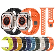 Breathable Silicone Watch Strap for Apple Watch Band 49mm 46mm 45mm Sport Bracelet