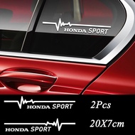 สติกเกอร์ติดหน้าต่างด้านข้างรถยนต์2ชิ้นสติกเกอร์ฟิล์มไวนิลสำหรับ Honda Civic XR-V HR-V City Accord O