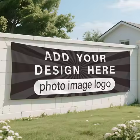 1pc 2D FLAT Custom Outdoor Banner, 100x200cm Banner with 4/6 Grommets, for Various Events, Festive, 