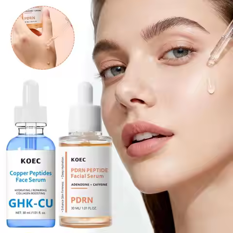 30ml Hydrating Repairing Collagen Boosting Essence PDRN Peptide Serum Adenosine Caffeine GHK-CU Blue
