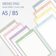 ATTIC Korea 7321~Plan B A5 B5 Memo Square Eye Grid Notebook/Note Note Paper/Cornell Notes~50 Sheets 