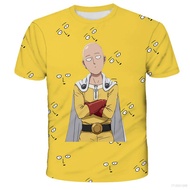 XL เสื้อยืดแขนสั้นลําลอง พิมพ์ลายอนิเมะ One Punch Man SAITAMA 23 3 มิติ แฟชั่นสําหรับเด็ก และผู้ใหญ่ LX