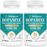 Natural Dopamine Supplement - Gluten-Free - 90 Tablets(Pack of 2)