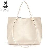 FOXER Women Tote bags Genuine leather Shoulder Bag Top Tote Bag Lady Office Commuter Bag Large Capac