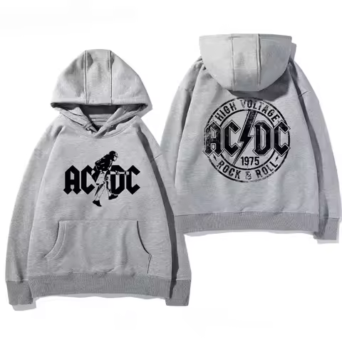 Men's Autumn/Winter Hoodie, Printed AC/DC (American Hard Rock Band) Hoodie, Adult Casual Retro Long-