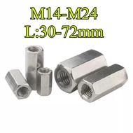 304 Stainless Steel Hexagon Connector Extension Connector Nut M14/M16/M18/M20/M22/M24 (HJX-VN)