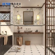 New Chinese Style Bathroom Tiles Song Dynasty Aesthetic Freehand Bamboo Tiles Kitchen Bathroom Backg
