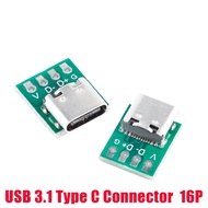 5Pcs USB 3.1 Type C Connector 16 Pin Test PCB Board Adapter 16P Connector Socket For Data Line Wire Cable Transfer