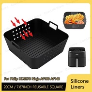 7.87inch Reusable square Air Fryer Silicone Liners for Ninja AF180 AF140 Air Fryer for Philips HD927