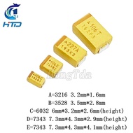 γβγ10pcs A B C D Case Tantalum Capacitor 6V 10V 16V 25V 35V 50V 0.1UF 1UF 2.2UF 4.7UF 10UF 22UF 33UF