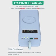 DIY Welding Free 21*18650 Battery Storage Box PD 22.5W Quick Charger Case 18650 Power Bank Case 1865