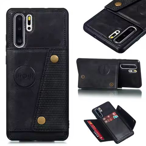 P30Pro Case PU Leather Wallet Back Flip Cover For Huawei P30 Pro P 30 Pro 6.47" HuaweiP30Pro Car Mag
