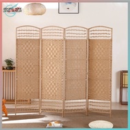 Rattan Partition Living Room Office Accordion Partition Mobile Rattan Screen ZREY