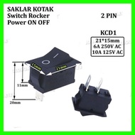 Black 2pin ON-OFF rocker switch - Black 2-pin ON-OFF switch 21mm x 15mm