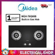 { FREE SHIPPING } Midea Gas Hob 76cm (5.2kw) MGH-76Q60B 2 Burner Tempered Glass MGH76Q60B Dapur Gas
