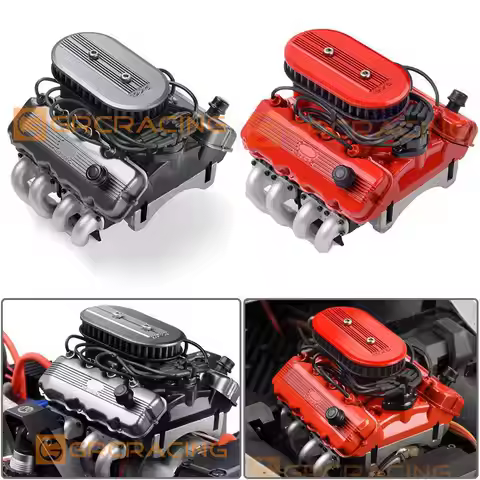 RC Car GRC 1976 F76 V8 Simulate Engine Motor Cooling Fans Radiator for 1/10 RC Crawler Trax TRX4 TRX