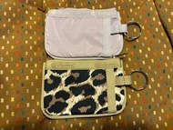 日本Lesportsac 卡片鎖匙包 Key Card Holder (豹紋 / 閃亮紫)