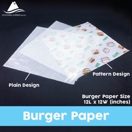 (100pcs) Burger Paper / Burger Wrapping Paper / Burger Wrapper / Sandwich Wrapper /Kertas burger