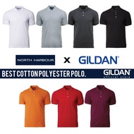GILDAN x North Harbour Soft-Touch Polo Shirt Plain Polo Unisex Baju Polo Lelaki Tshirt Polo Tee Baju