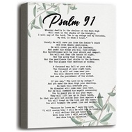 Inspirational Quotes Canvas Wall Art Psalms 91 Wall Art Sign Spiritual Wall Decor Sign Bible Verse P