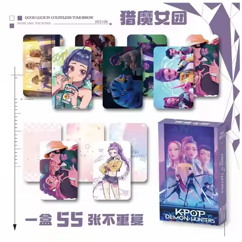 Demon Hunter Girl Group Peripheral Boxed 55 Pieces 3-Inch Laser Small Cards Rounded Corner LOMO Inst