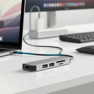 61 USB-C Mac/Windows:VGA、HDMI、PD、SD/TF  6-dalam-1 Dok USB-C untuk Mac/Windows: VGA, HDMI, PD, Pembac