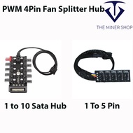 PWM 4pin / 3pin Fan Splitter Hub Splitter for 12V Desktop Computer Cooler Fans 4-Pin, Fan Hub, PWM F