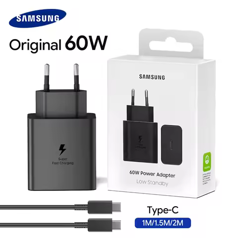 Original Samsung 60W 45W Charger Super Fast Charge EU Adapter 1.5M 2M Type C Cable S26 S25 FE S24 Ul