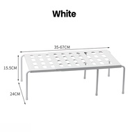 Expandable Storage Rack Kitchen Cabinet Shelf Organizers Adjustable Plate Dish Cupboard Counter Retr