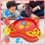 4 Pcs Luminous Battle Gyro Spinner Alloy Duel Top with Sparkle Light Interactive Multiplayer Game Bi