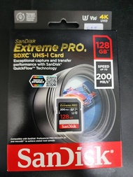 Sandisk SD EXTREME PRO 128GB 200MB/s 4KUhd v30 ประกัน Synnex 10ปี