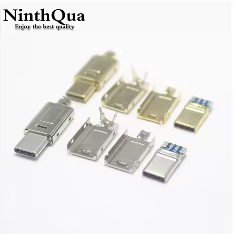 1/2/5set Welding wire type USB 3.1 5A large current Type-c DIY Assembled USB Pulg Male Connector Cha