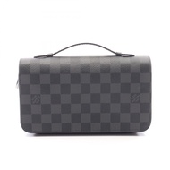 【二手】LOUIS VUITTONZippy XL 圓形長款皮夾，Damier Graphite 棋盤格紋，N41503，皮革，男士，二手