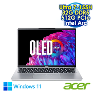 【AI新紀元M365大方送】ACER Swift Go 14 SFG14-73-790E 銀 14吋AI&amp;Evo筆電 (2.8K OLED 90Hz/Intel Ultra 7-155H/32G DDR5/512G PCIE SSD/WIN 11)