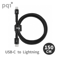 PQI 蘋果MFi認證 USB-C to Lightning PD編織充電線(iCable CL150)(1.5M)-恆星黑
