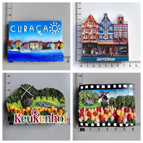 HOLLAND CURACA Amsterdam street Holland Keukenhof Netherland Keukenhof home decor magnet frigo refri