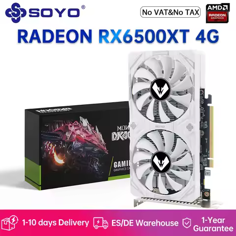 SOYO World Premiere AMD Radeon RX6500XT 4G Graphics Card GDDR6 Memory, HDMI-Compatible OpenGL 4.6 Di