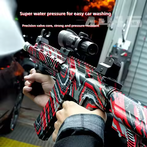 High Pressure Car Wash Spray Water Gun M416 High Pressure Cleaner AK47 Garden Watering Hose Nozzle S