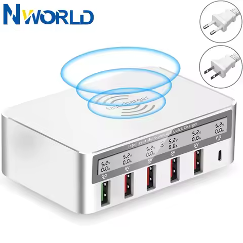 HOT SALE 6Ports USB Charger Multiport 50W Fast Charging Station Hub for Xiaomi Samsung with 10W Max 